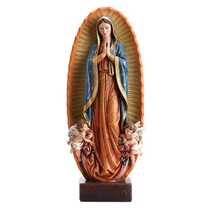 Avalon Gallery Our Lady of Guadalupe Devotional Statue, Hand-Painted Resin, 22.5" Tall